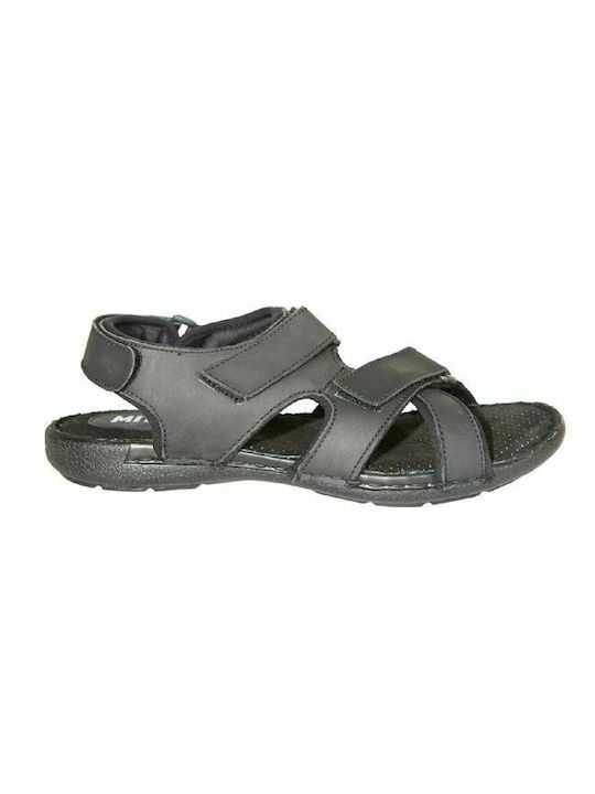 Mitsuko Leder Herrensandalen in Schwarz Farbe