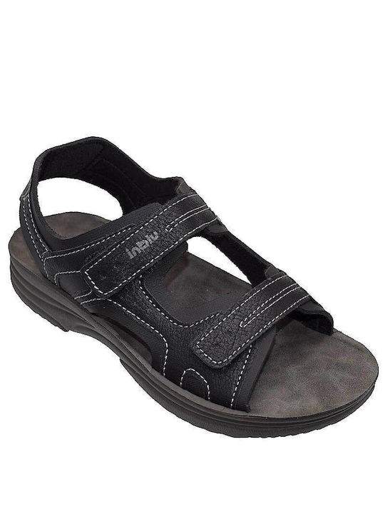 Inblu Leder Herrensandalen in Schwarz Farbe