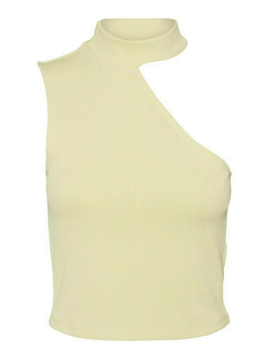 Vero Moda Women's Summer Crop Top with One Shoulder Yellow