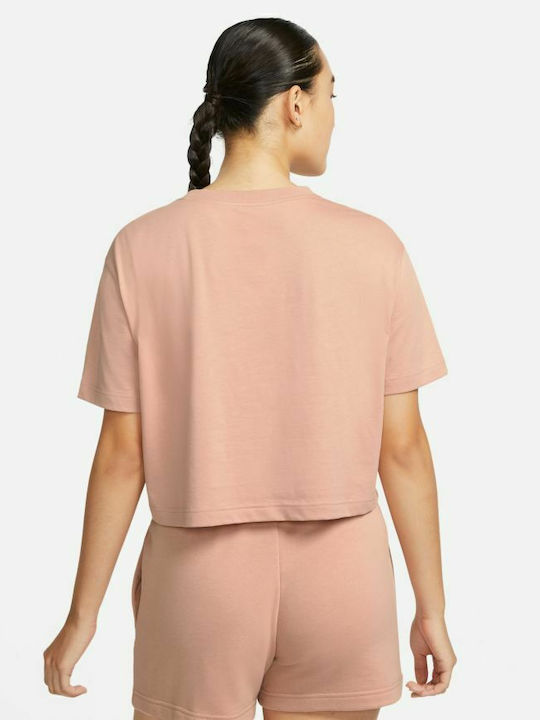 Sportswear Women's Athletic Crop Top Short Sleeve Light Orange