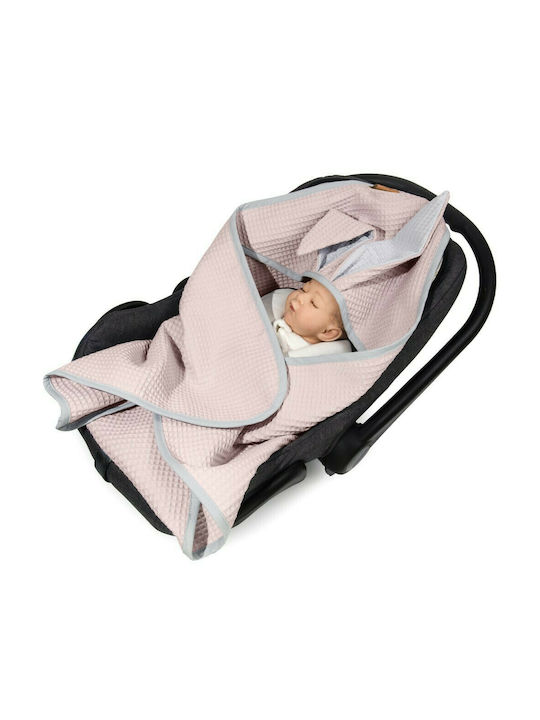 Beboulino Κουβέρτα Αγκαλιάς & Λίκνου For Baby Πικέ Ροζ 78x78cm