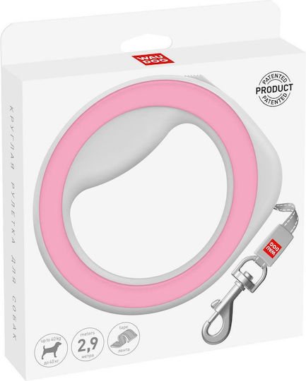 WauDog Foldable Dog Leash/Lead Strap Ring Shaped XS-M in Pink color 2.9m up to 40kg