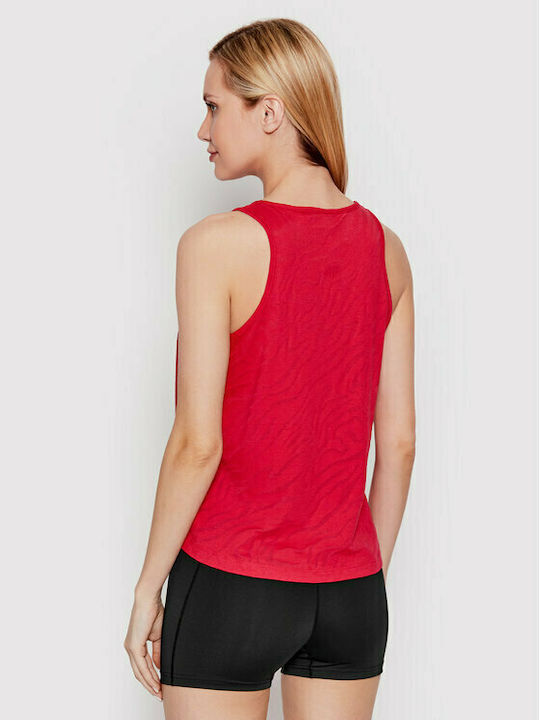 4F Damen Sportlich Baumwolle Bluse Ärmellos Rot