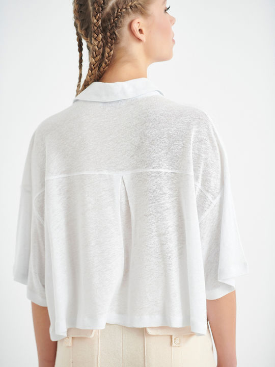 SugarFree Women's Short Sleeve Shirt White