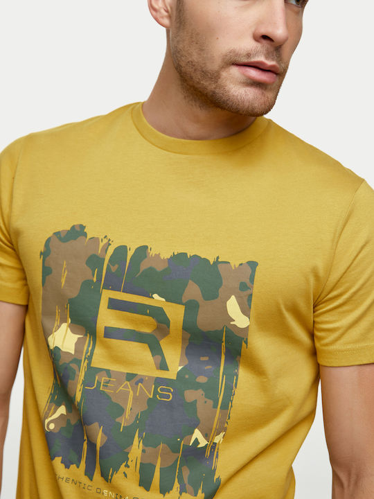 Replica T-shirt with Army Print - Yellow