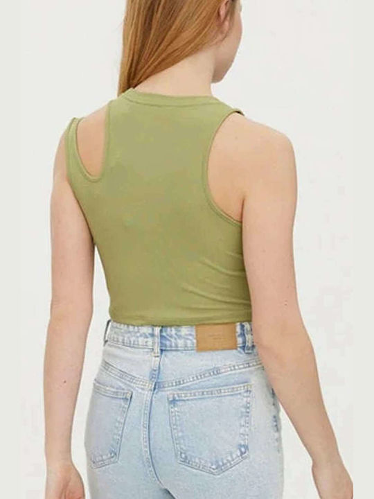 Vero Moda Damen Sommerliches Crop Top Ärmellos Sage