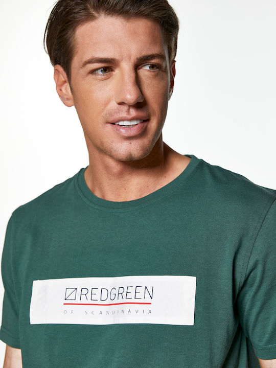 Tricou RedGreen cu imprimeu petic - Verde