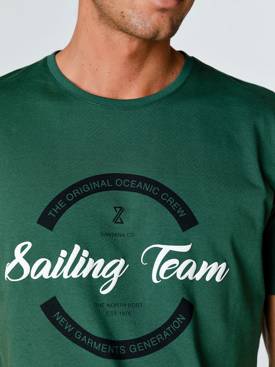 Tricou Snta cu imprimare Puffy Sailing Team - Verde