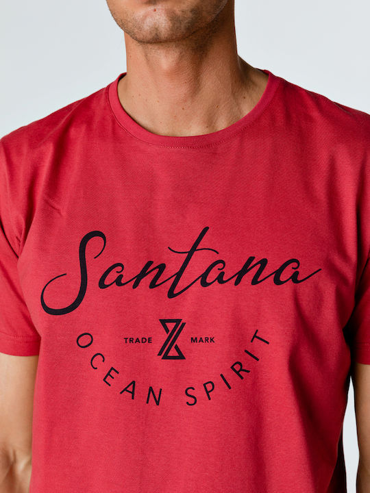 Tricou Snta cu imprimeu Santana Ocean Spirit - Roșu