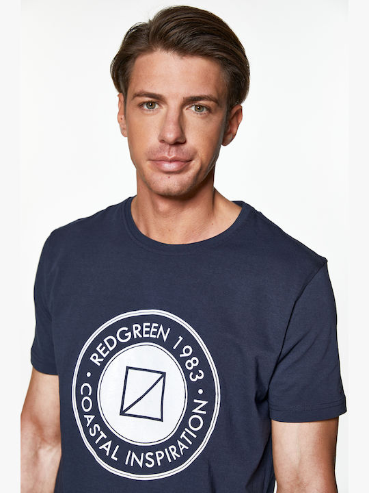 RedGreen T-shirt με Τύπωμα Coastal Inspiration - Μπλε Navy