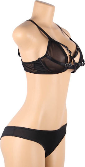 Queen Lingerie 2 Pieces Set Sexy Σετ Εσωρούχων με Διαφάνεια Black 2τμχ