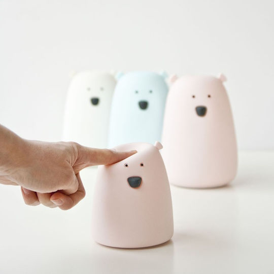 Rabbit & Friends Mini Bear Nursery Night Light Battery White