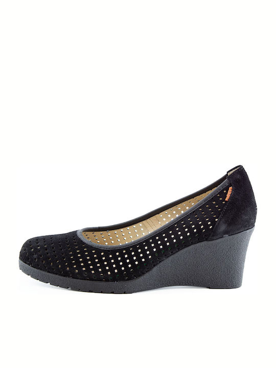 Leather Black Medium Heels
