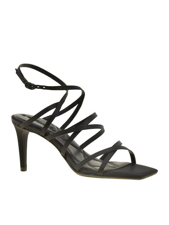 Stoff Sandalen Schwarz