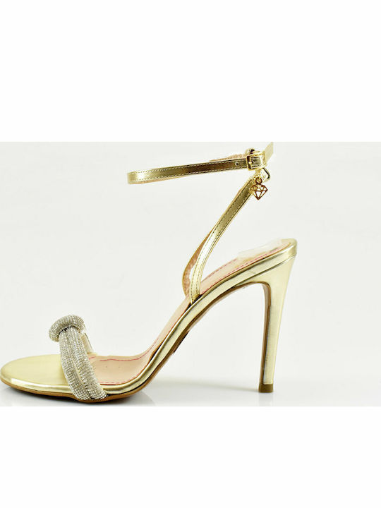 Sandals with Strass Gold