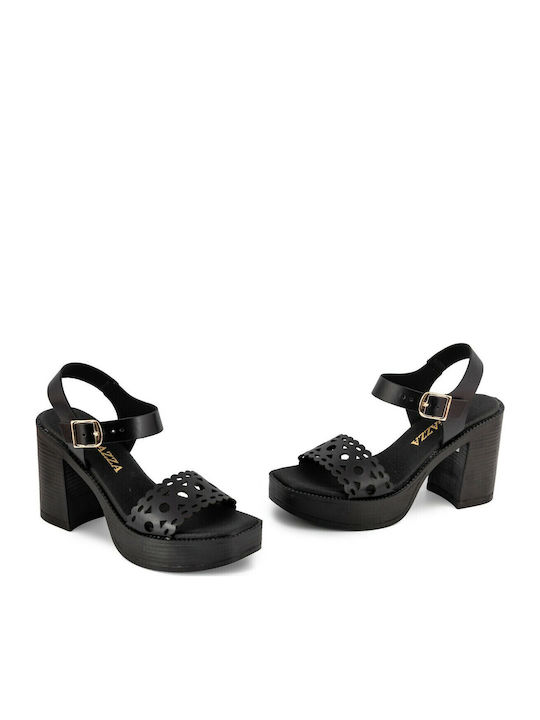 Din piele Sandale Negre