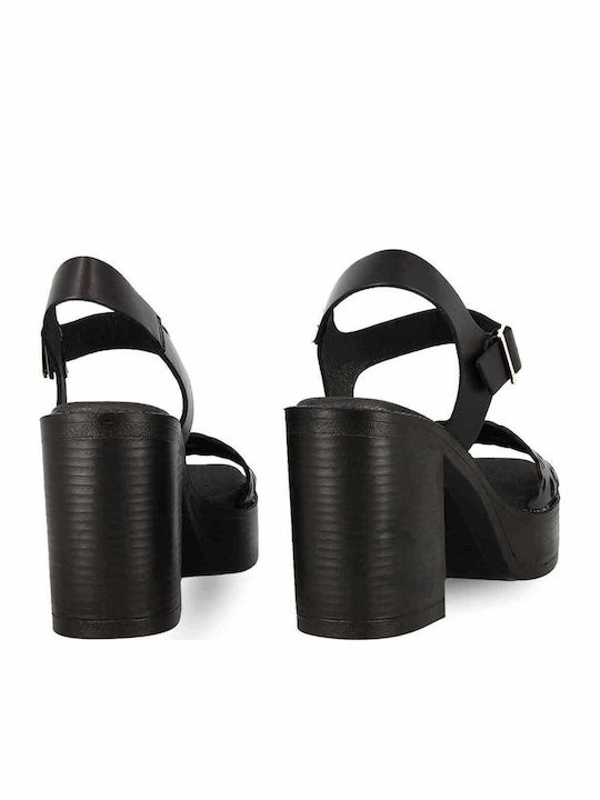 Din piele Sandale Negre