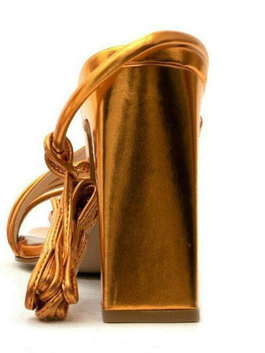 Δερμάτινα Πέδιλα Orange Metal