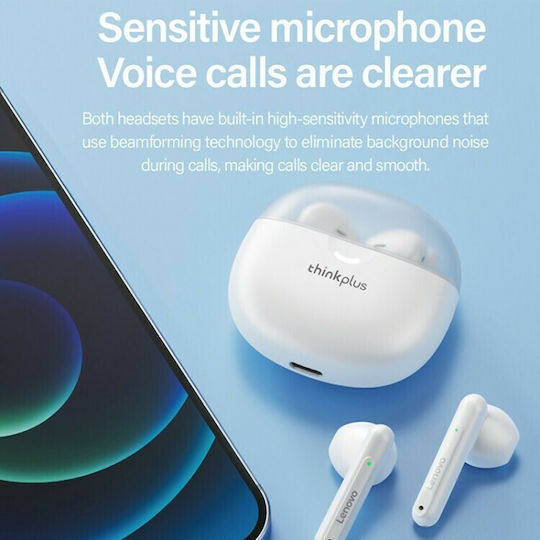 Lenovo LP1 Pro In-ear Bluetooth Handsfree Ακουστικά με Θήκη Φόρτισης Μαύρα