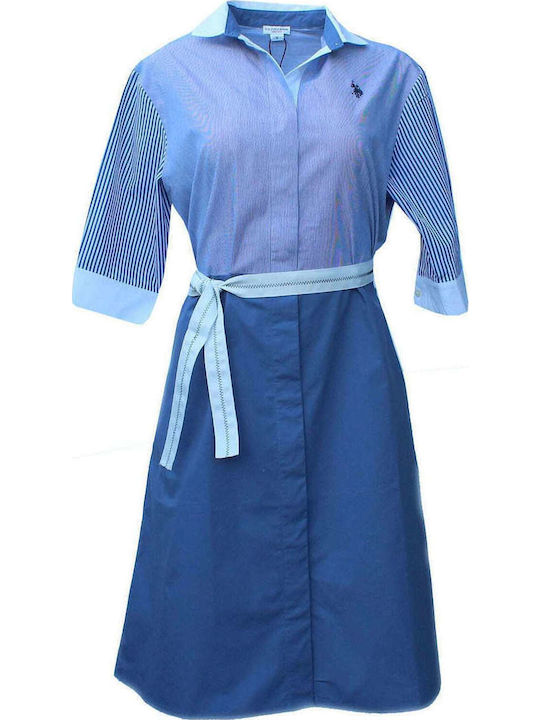 Midi Shirt Dress Blue