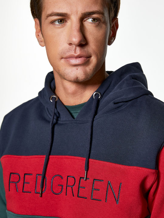 RedGreen Sweatshirt Sweatshirt 3-colour with hood & trim - Green