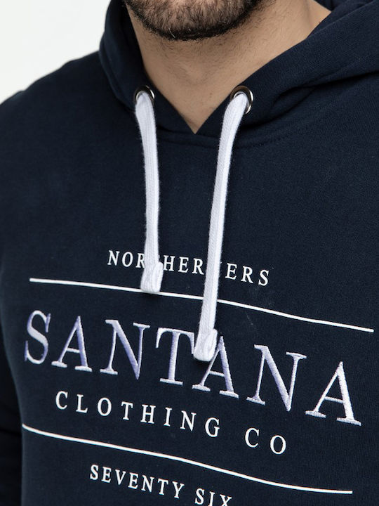 Snta Hooded Sweatshirt with Hood & Cuff SANTANA - Blue Navy