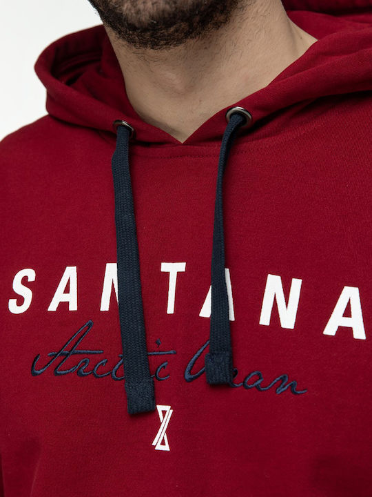 Snta Hooded Sweatshirt with Hood with Print & Embroidery - Bordeaux