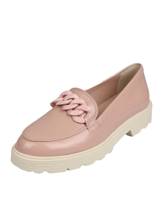 Patent Leather Women's Moccasins in Pink Color