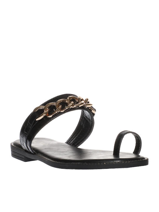 Women's Flat Sandals in Black Color