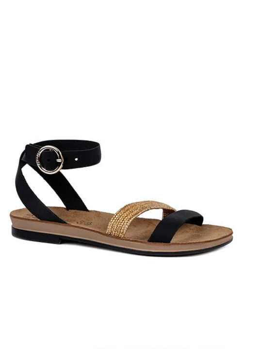 Kendal Sandale Casual Damă Anatomici Din Piele Negre
