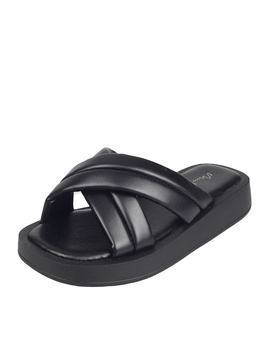 Women's Flat Sandals Flatforms in Black Color