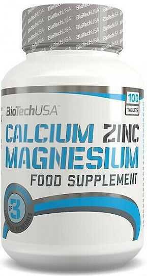 Biotech USA Calcium Zinc Magnesium 100 ταμπλέτες