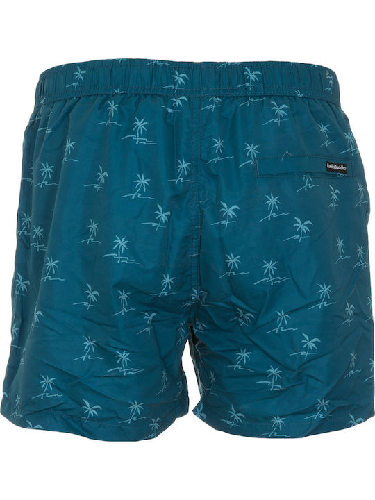Men's Swimwear Shorts Blue Coral with Patterns