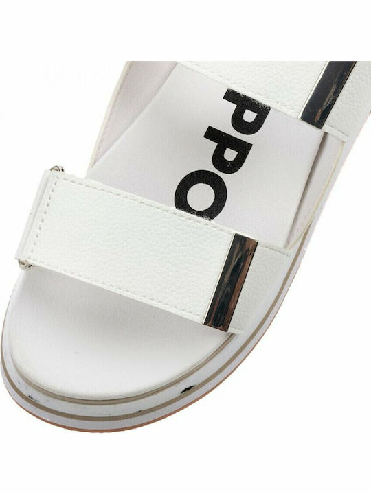 Paxton Women's Flat Sandals Sporty in White Color