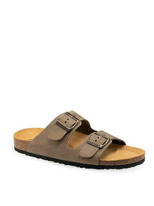 Plakton Leather Women's Flat Sandals Beta Khaki