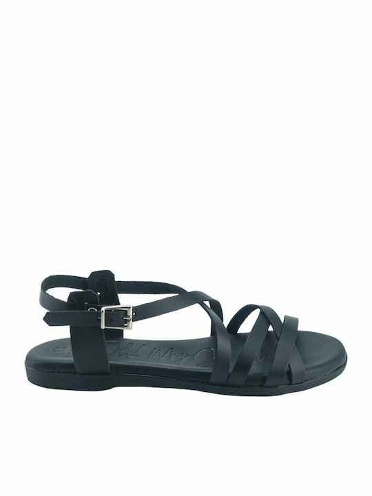 Flache Sandalen für Damen in Schwarz Farbe