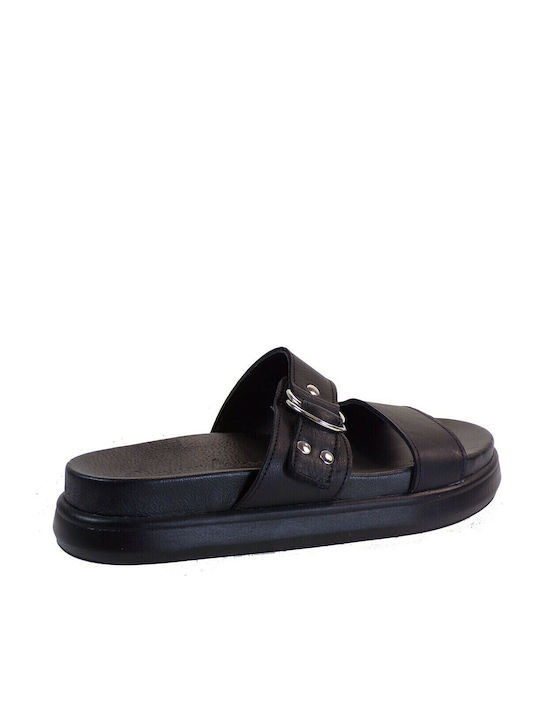 Sandale Casual Damă Din Piele Negre