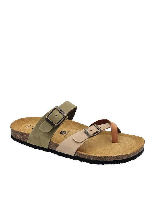 Bombay Leather Women's Flat Sandals Aragosta/Nocciola/Oliva