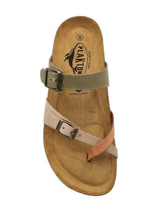 Bombay Leather Women's Flat Sandals Aragosta/Nocciola/Oliva