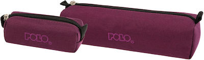 Polo Wallet Pencil Case Barrel with 1 Compartment Dark Purple