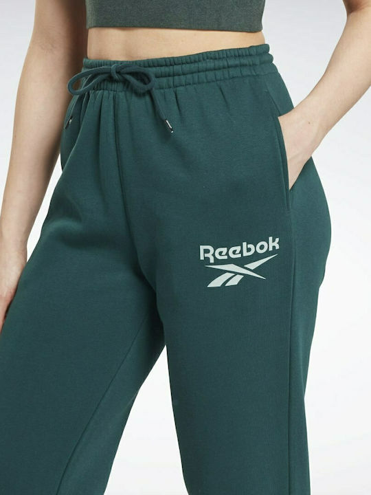 Reebok Identity Logo Women's Jogger Sweatpants Forest Green Fleece