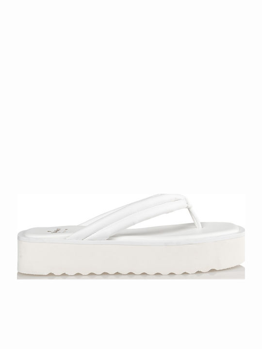 Women's Flat Sandals Flatforms in White Color