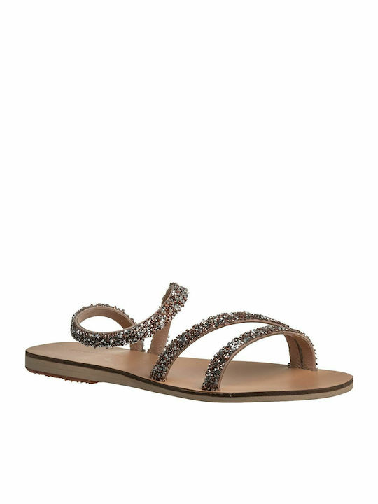 Leather Women's Flat Sandals Coral