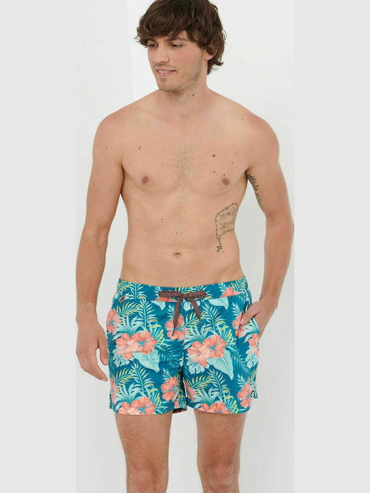 Men's Swimwear Shorts Teal Floral