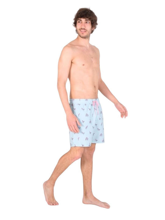 Cannonball Men's Swimwear Shorts Light Blue with Patterns