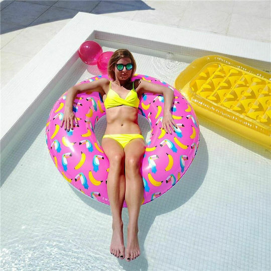 Swim Essentials Toucan Bananas Παιδική Φουσκωτή Σαμπρέλα Θαλάσσης Ροζ 90εκ.