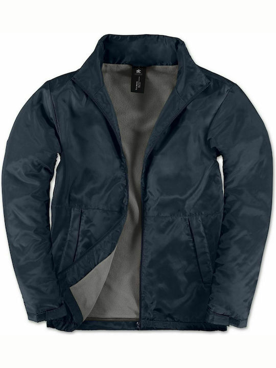 B&C JM825 Men's Winter Jacket Waterproof and Windproof Navy Blue