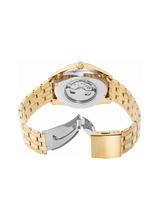 Orient Watch Chronograph Automatic with Gold Metal Bracelet