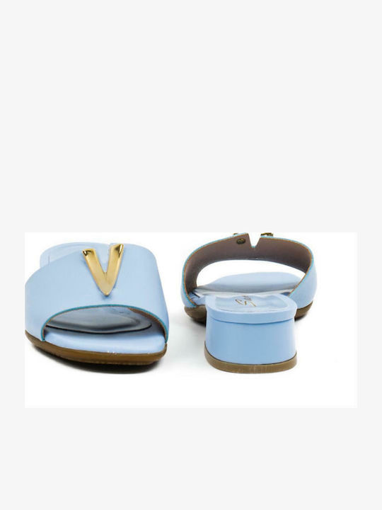Leder Sandalen Hellblau