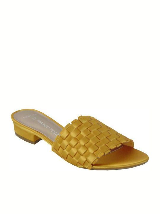 Mules mit Chunky Niedrig Absatz in Gelb Farbe